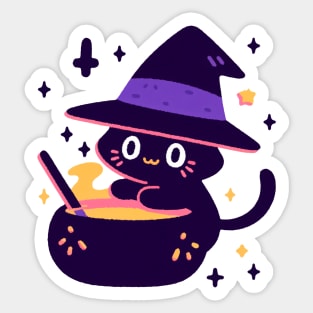 Witch Cat Boiling  Poison Sticker